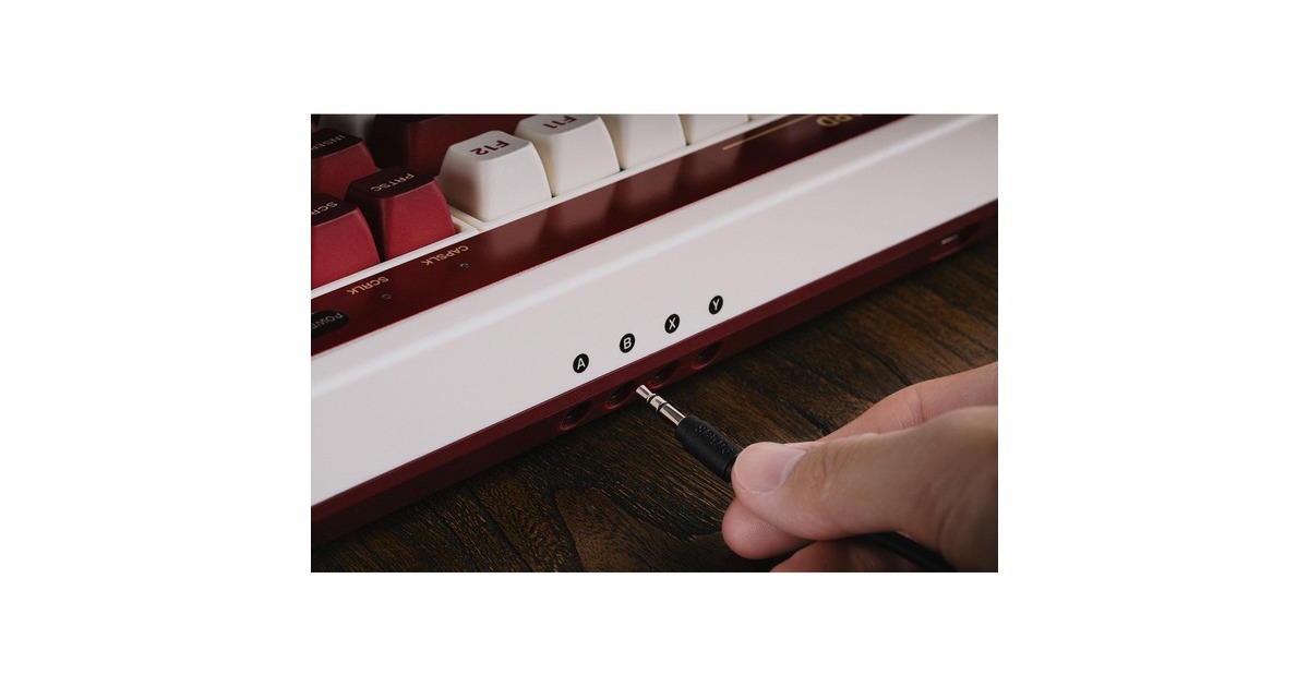 8BitDoFamicom Bundel, gaming toetsenbord  (Beige/rood, US lay-out, Kailh Box White, USB / 2,4 GHz / Bluetooth)