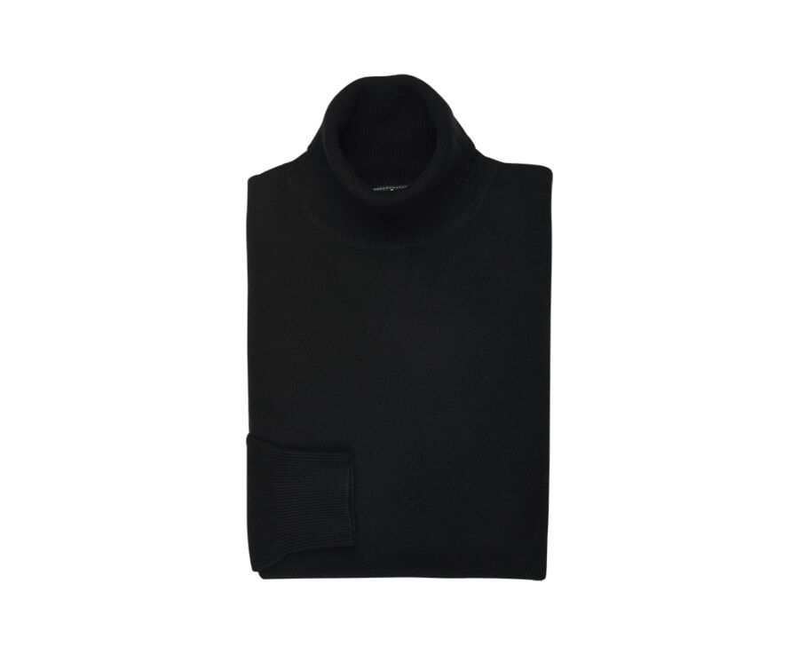 Pull col roulé homme laine Noir - EMERIC