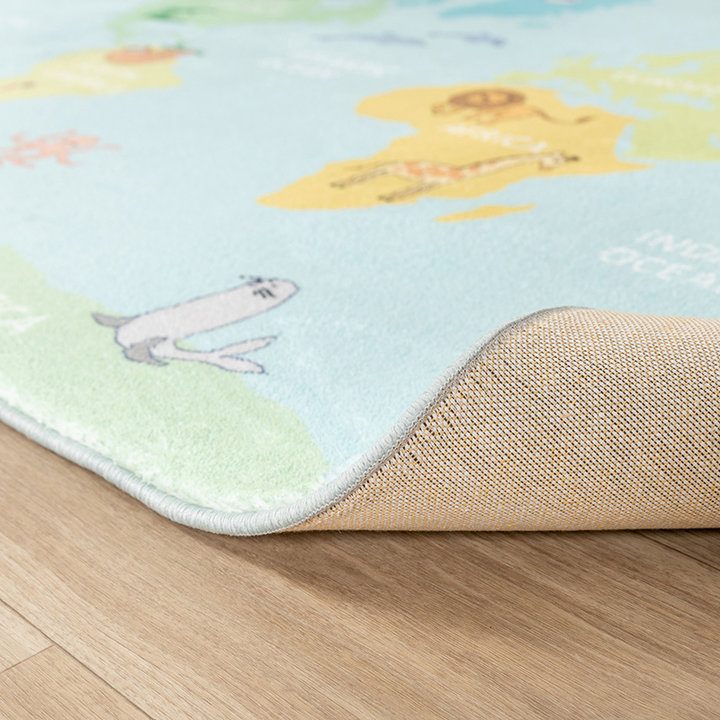 Kindervloerkleed - Globe Lichtblauw | Werelds plezier!