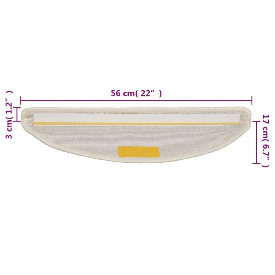 vidaXL - Tapijt Traptrede - Wit - Polypropyleen
