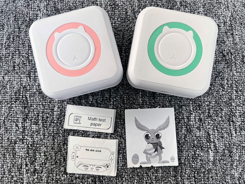 HOMTEC - USB oplaadbare Bluetooth thermische printer met papier