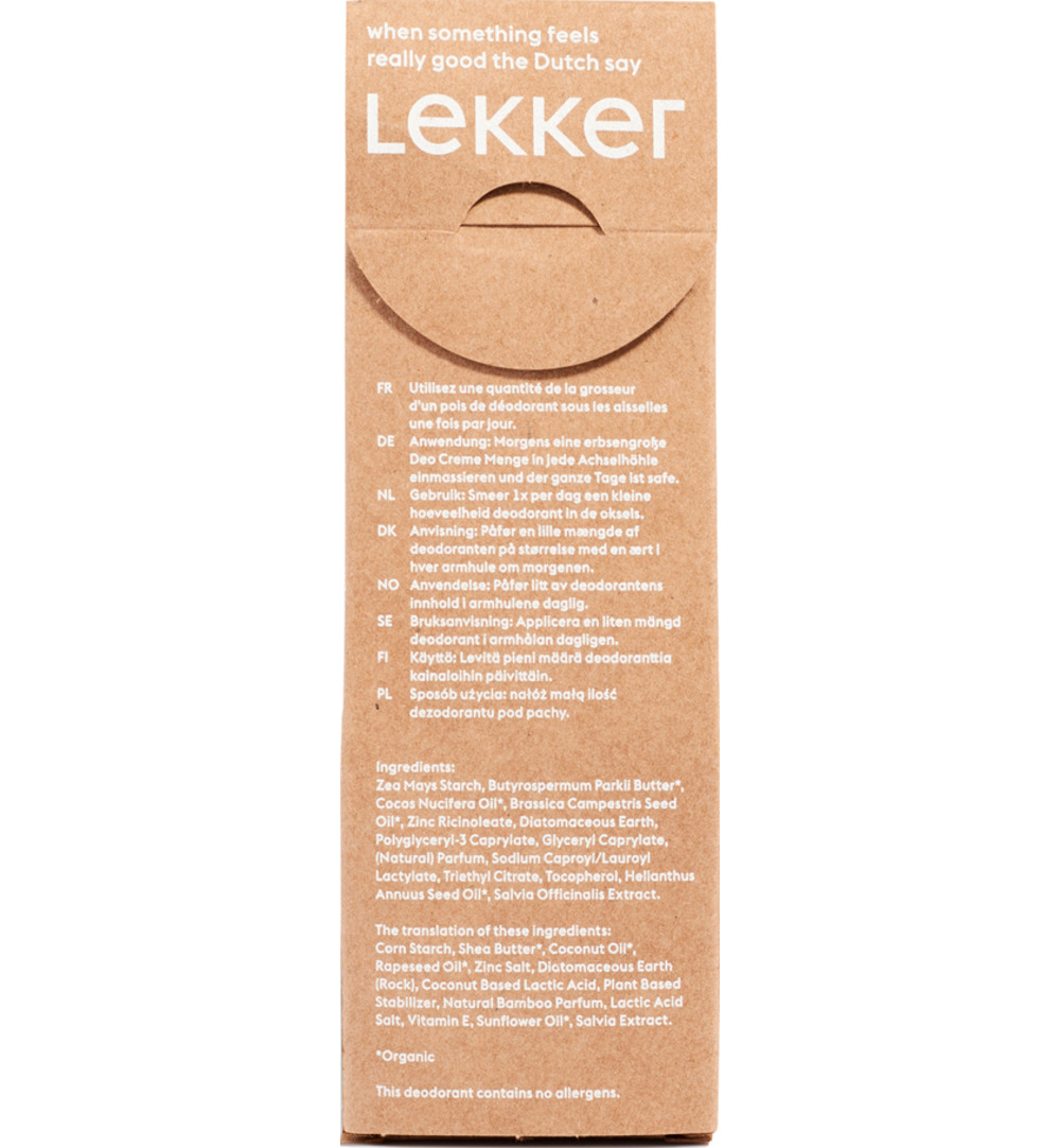 The Lekker Company Deodorant natural soft bamboo sensitive skin (30 gr)