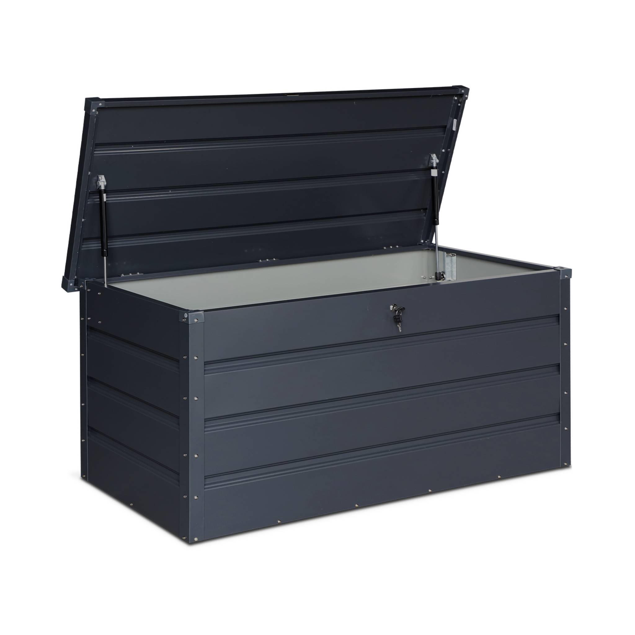 Coffre de jardin en métal - detroit- 385l anthracite