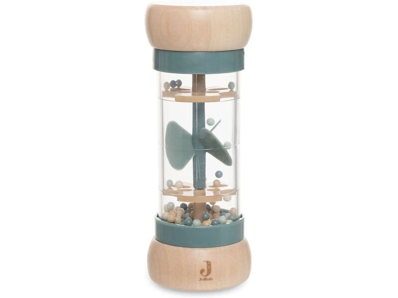 Jollein Regenmacher aus Holz On The Go Sea green, 5,2 x 5,2 Fröhliche Regenrassel ideal für Spiel und Spass