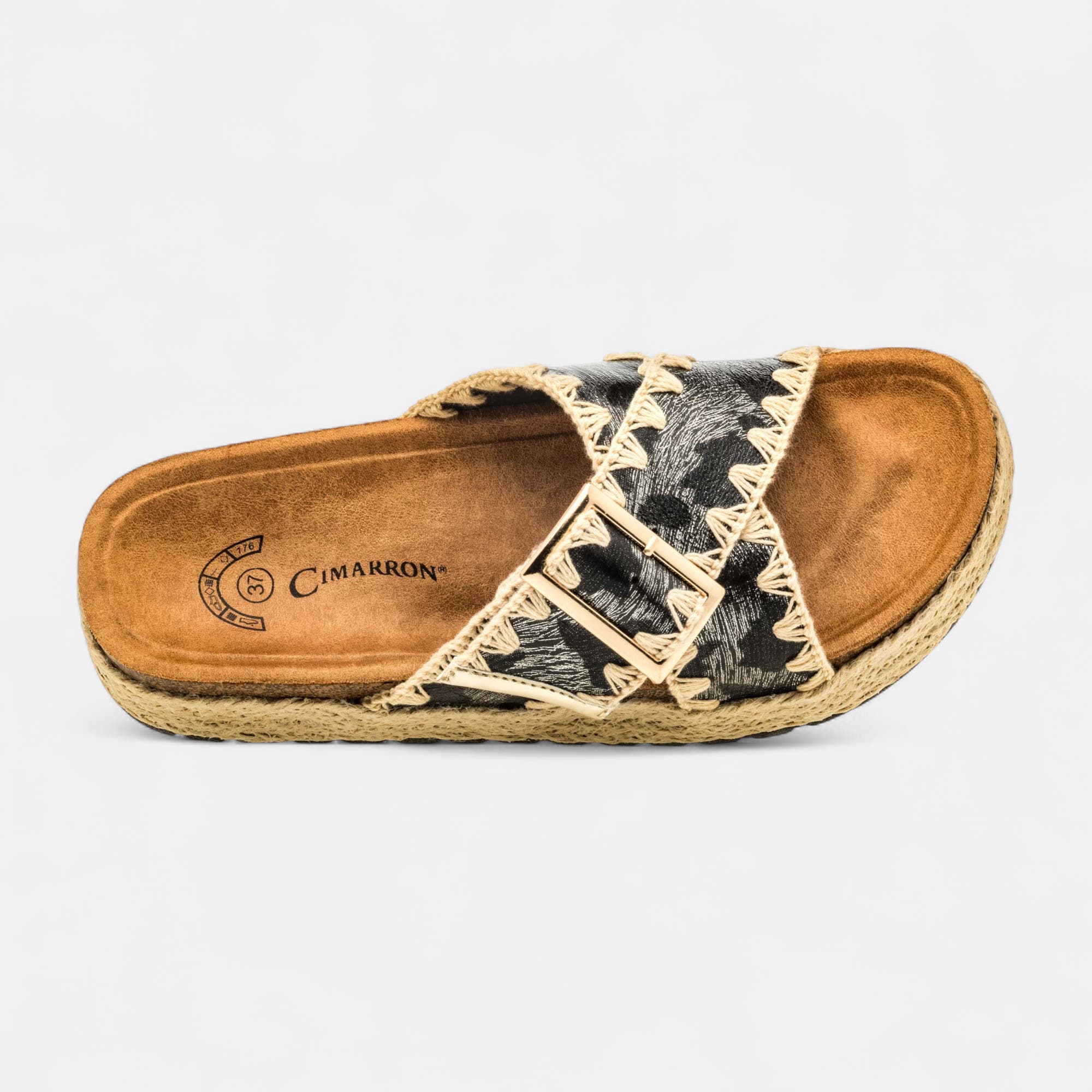 Mules semelle liège Femme noir