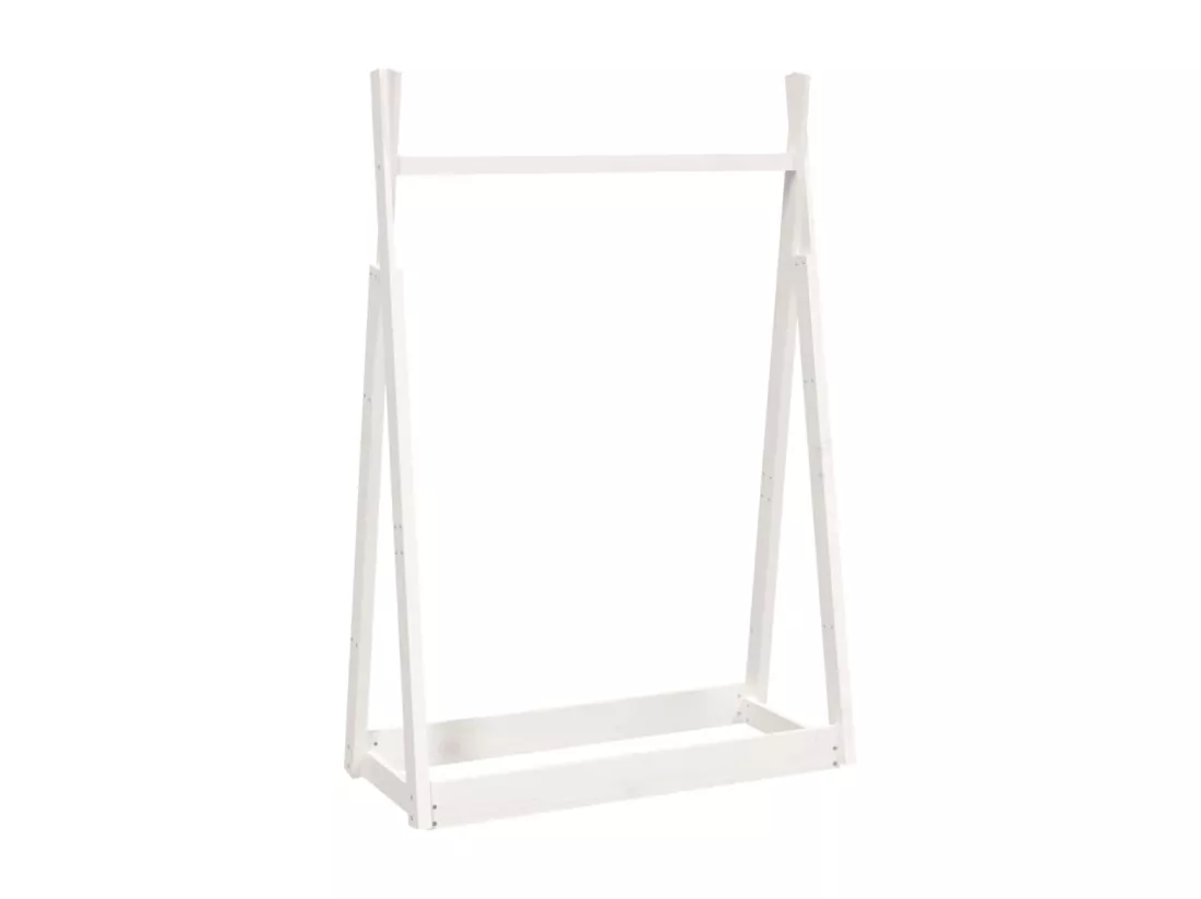 Porte-vêtements Blanc 100x45x150 cm Bois de pin massif