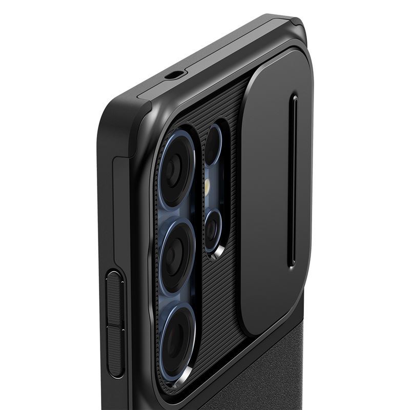 Samsung Galaxy S25 Ultra Optik Armor Hybrid Case Hülle mit Cam-Slider (ACS08969) - Schwarz
