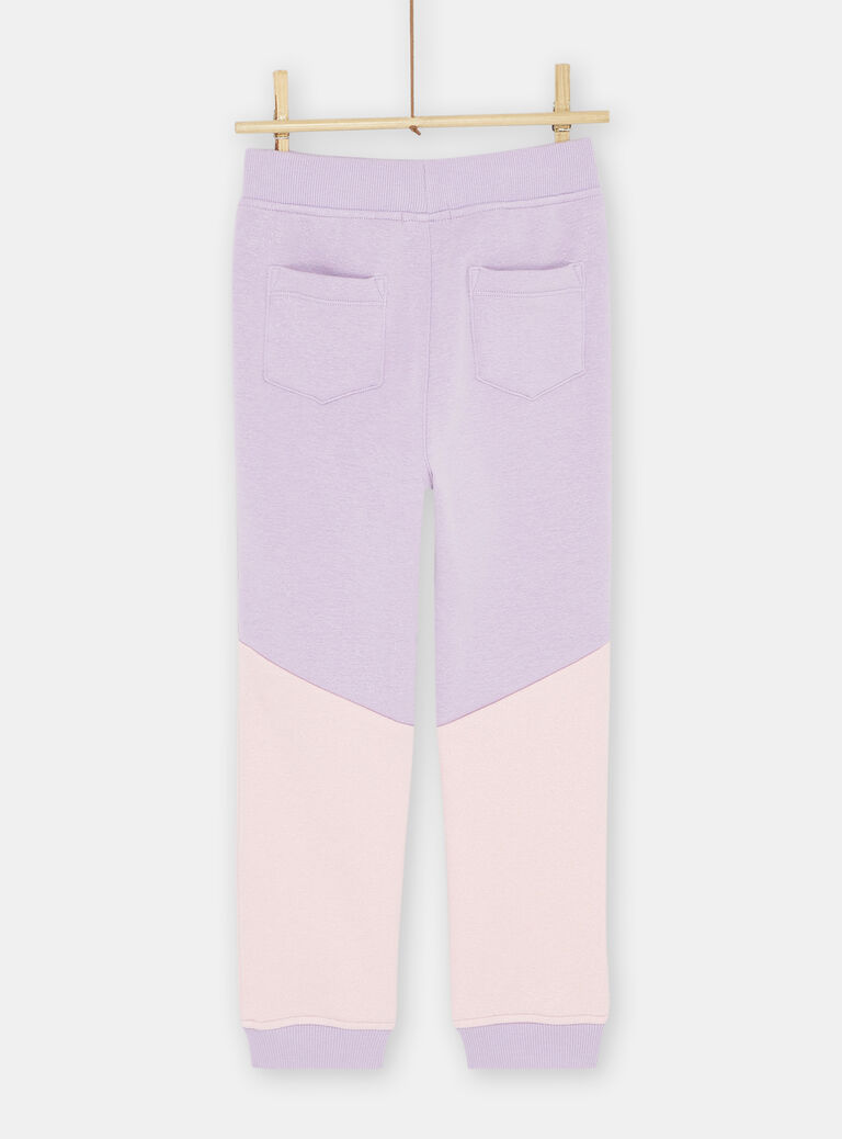 Jogging mauve color block fille