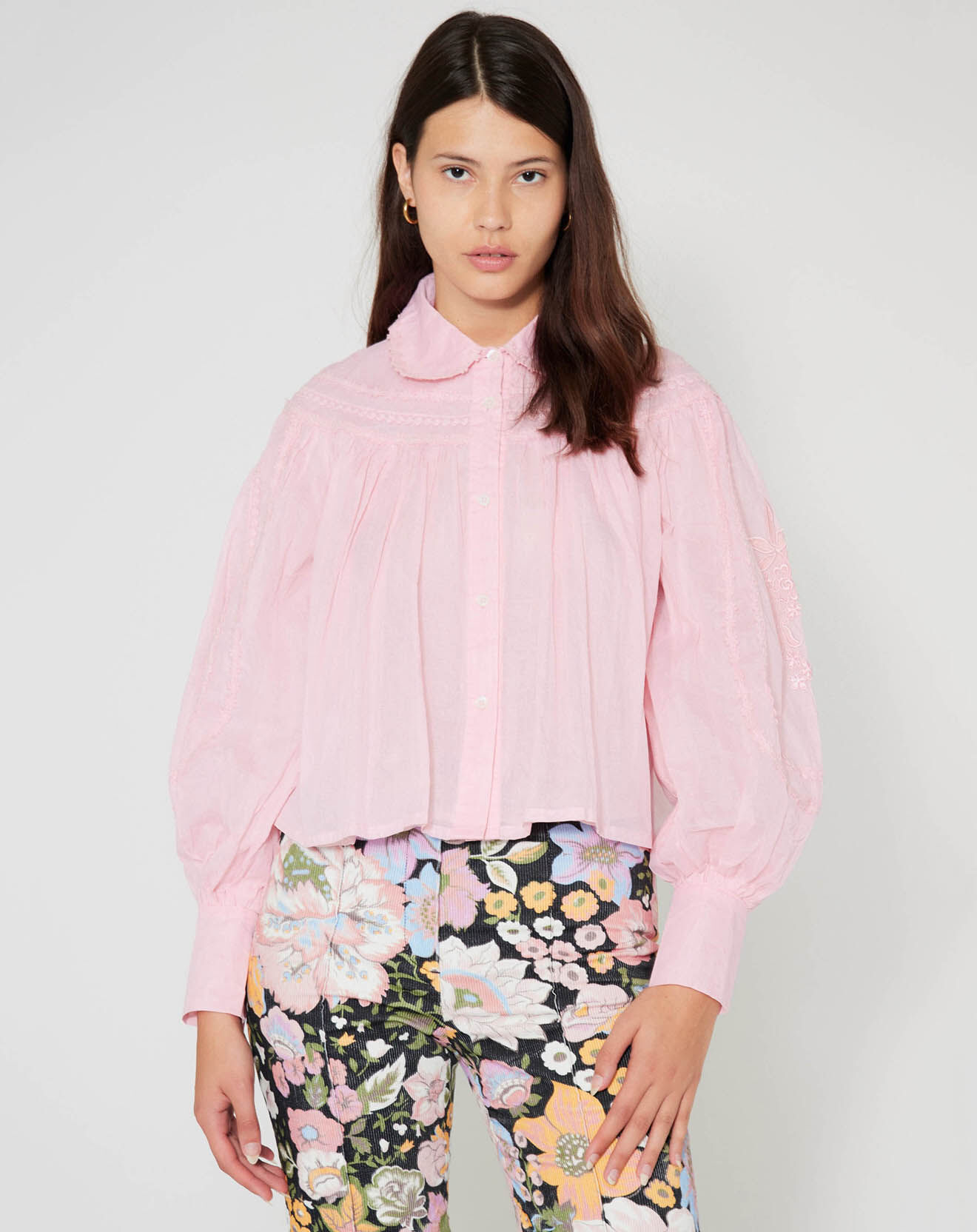 Manoush Chemise large Bridgerton rose poudre