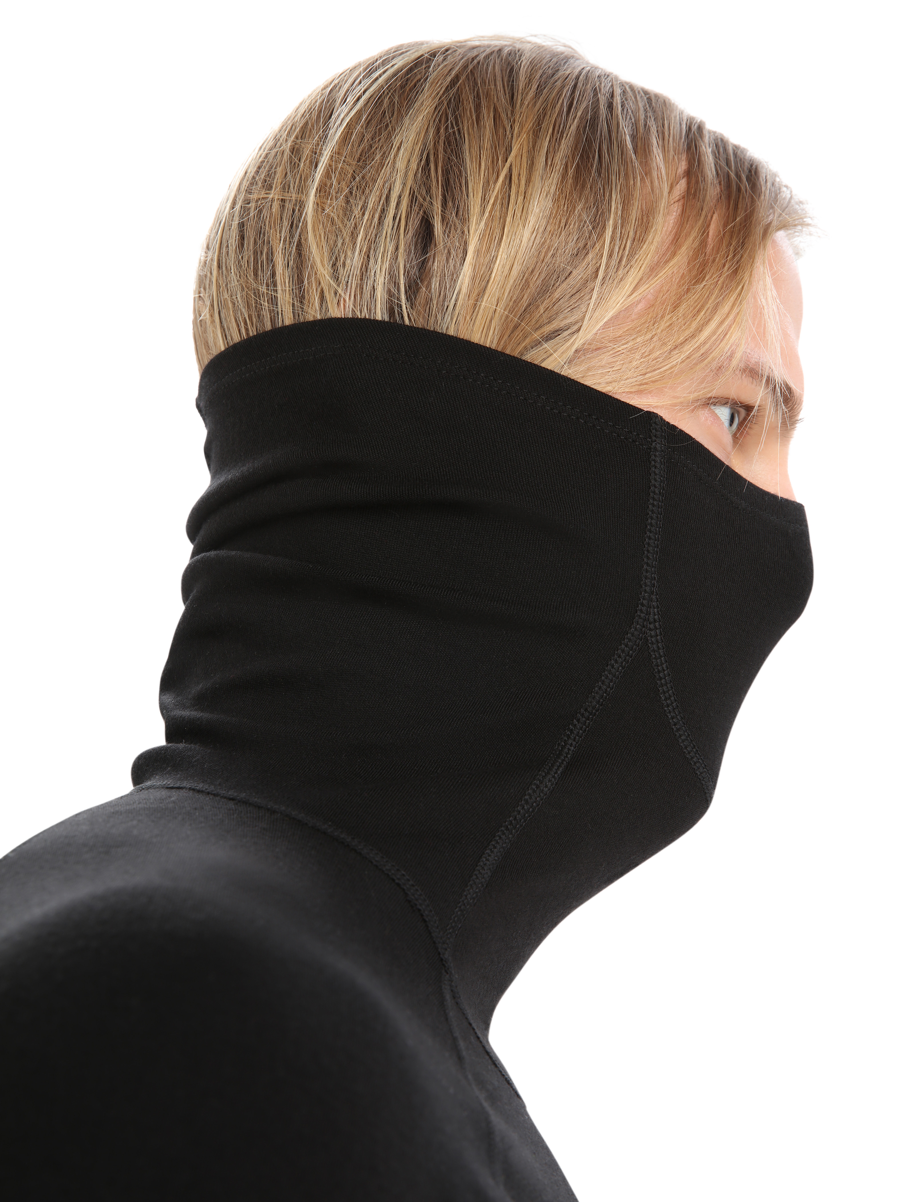 Merino LS Roll Neck Herre IB001/Black