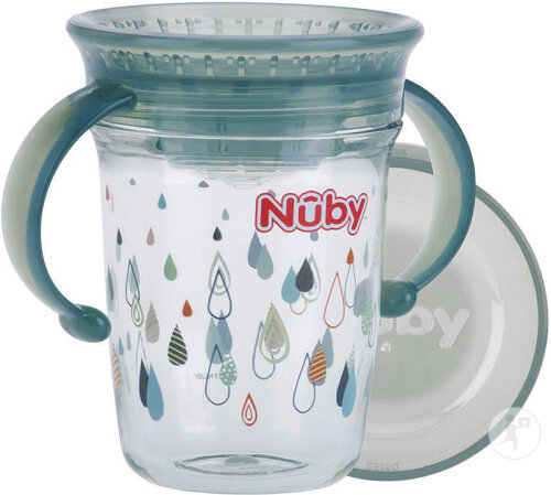 Nûby Gobelet Magique 360° Avec Anses En Tritan Gris 240ml 6 Mois+                            1 Pièce