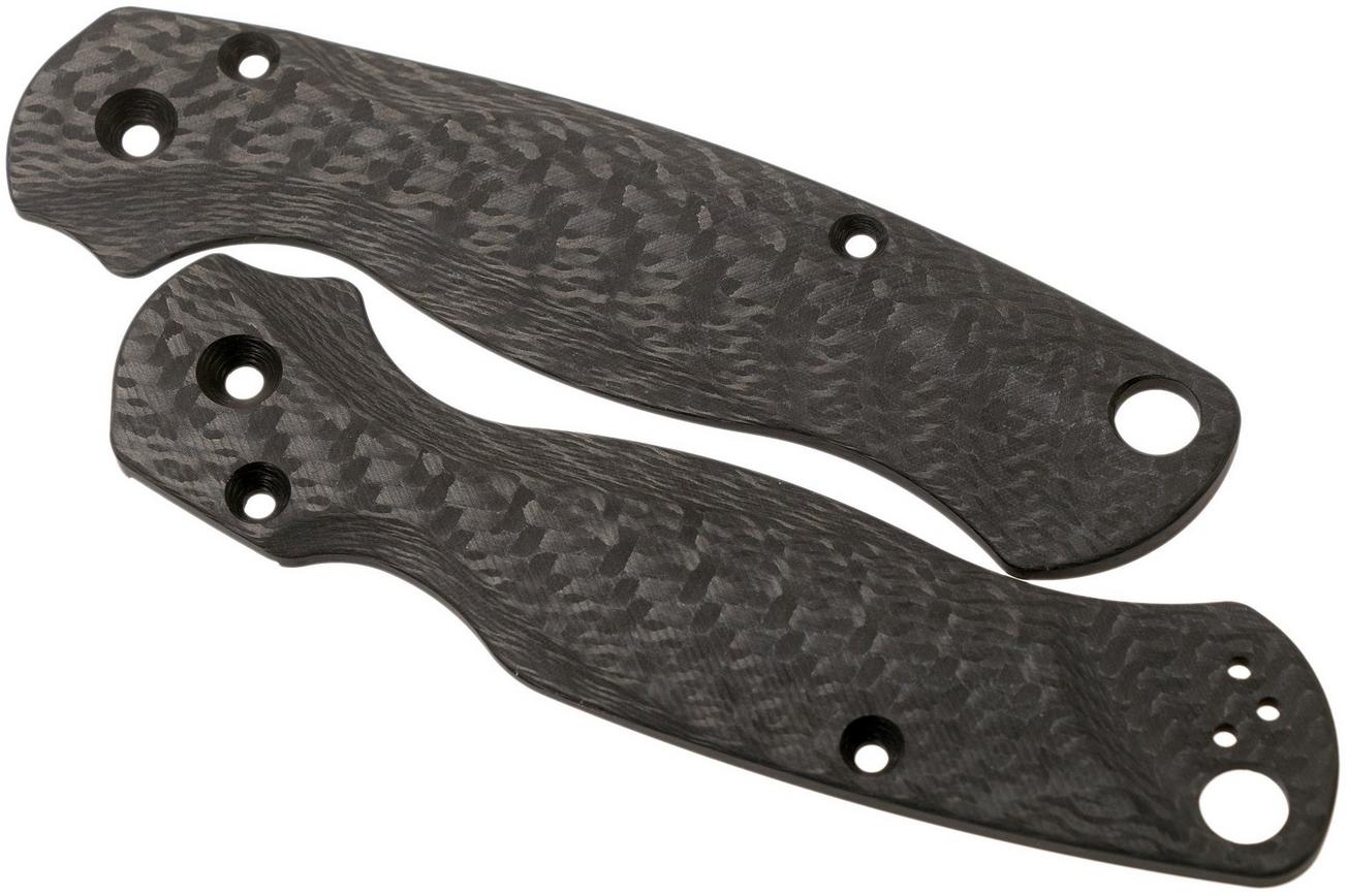 Flytanium Spyderco Paramilitary 2 Lotus Scales, weave carbonfiber