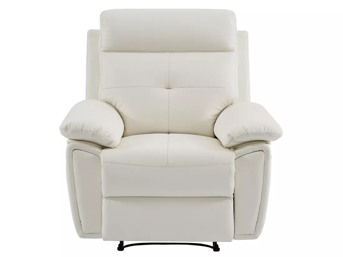 Fauteuil relax en cuir blanc VINETA