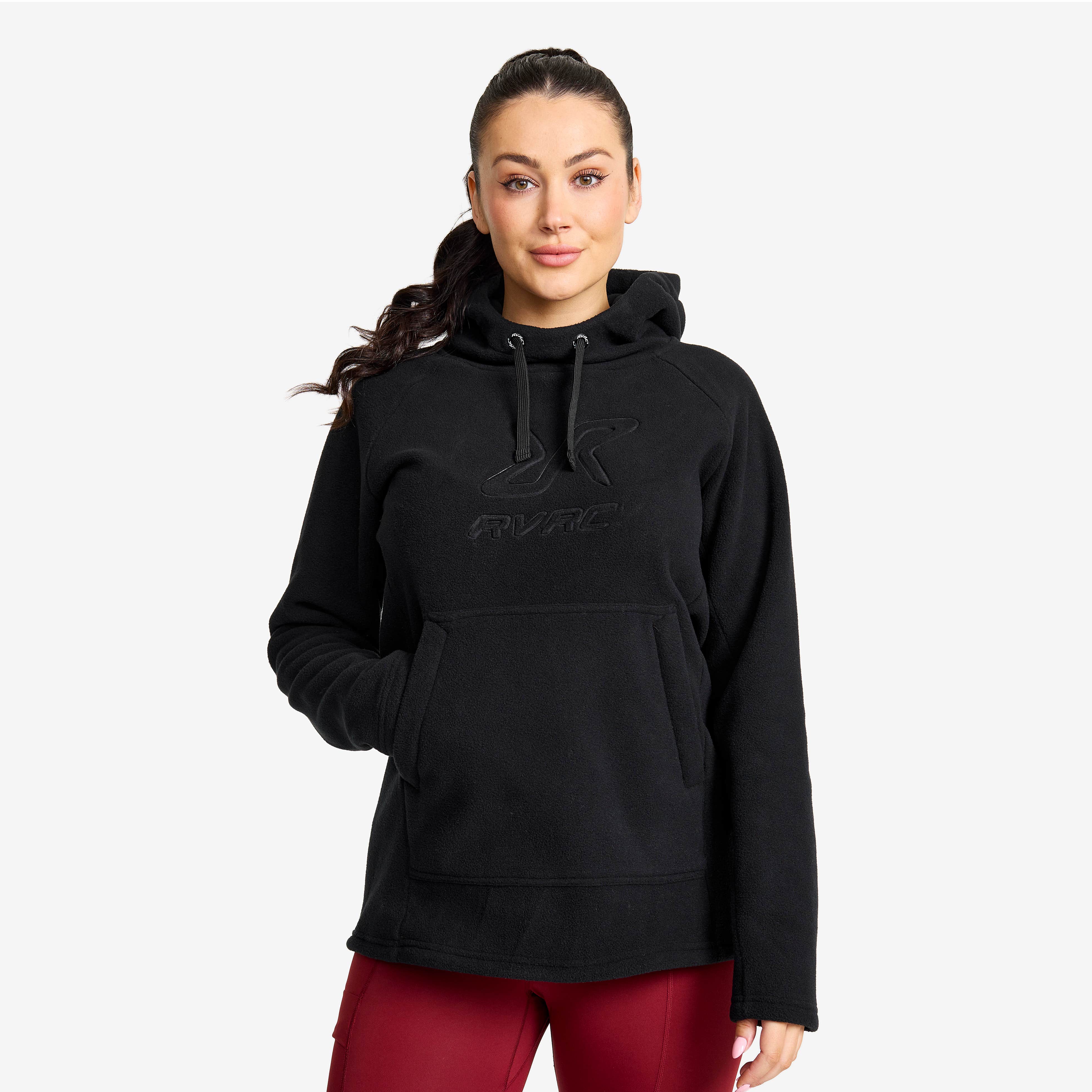 Polar Fleece Hoodie  Dame Black
