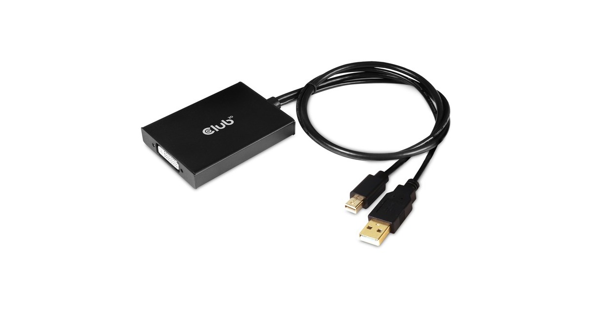 Club 3DMini DisplayPort 1.2 > Dual Link DVI-D adapter  (Zwart, 0,6 meter)
