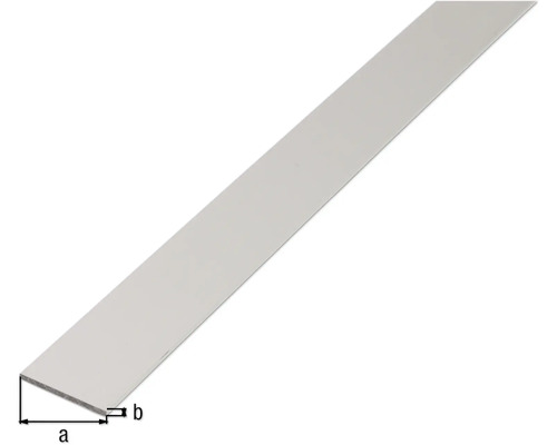 Platte staaf, aluminium, zilver geanodiseerd, 30x2 mm, 2,6 m