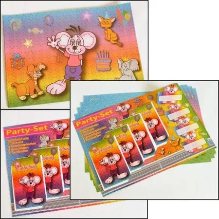 Livepac Office Kinder Party Set 16-teilig, Einladungskarten + Umschläge + Tischset