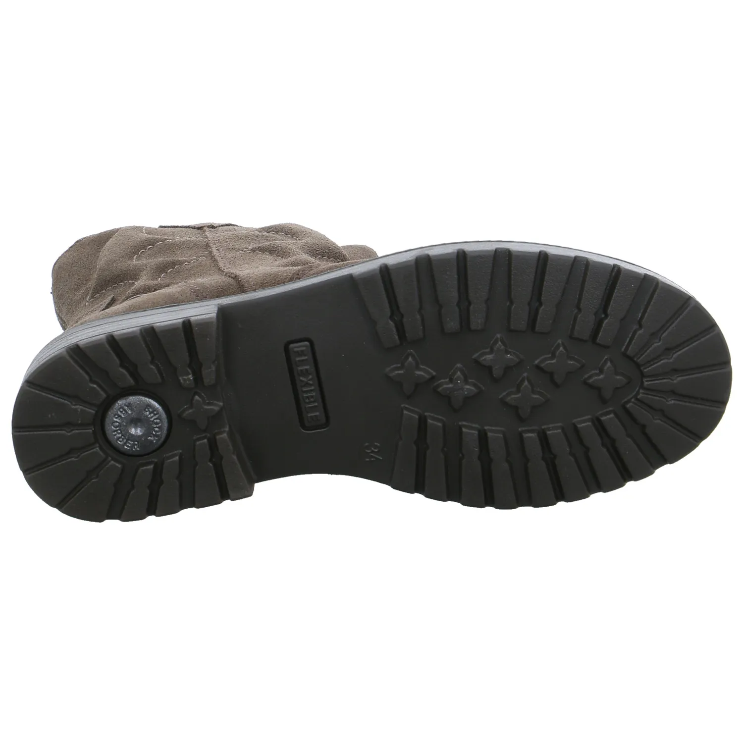 SCHUHENGEL Mädchen-Winter-Bottine Taupe Leder  Stiefelette