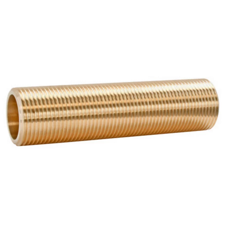 Tube fileté laiton 10cm - double Mâle 15/21 (1/2