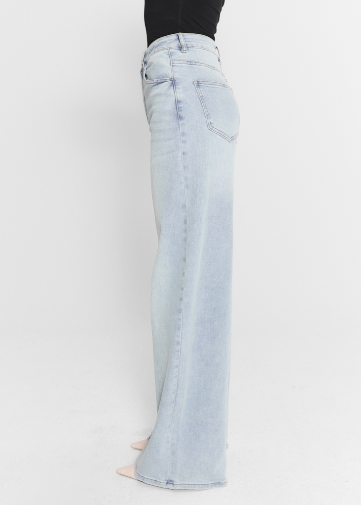 Wide leg stretch jeans breeze blauw