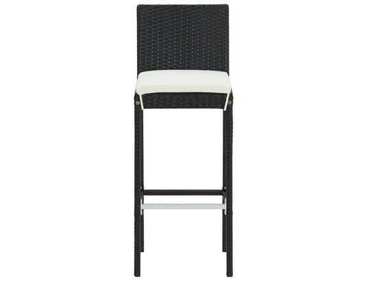 VIDAXL - Tabourets de bar avec coussins 6 pcs noir résine tressée
