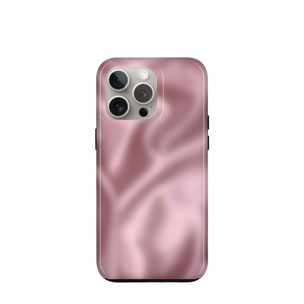 iPhone 15 Pro Max Hybrid (Kunststoff / Gummi) Hülle Seidenglanz 3 - Rosa