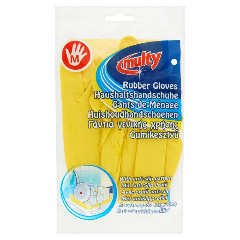 Multy Huishoud Handschoen Latex Medium2 stuks