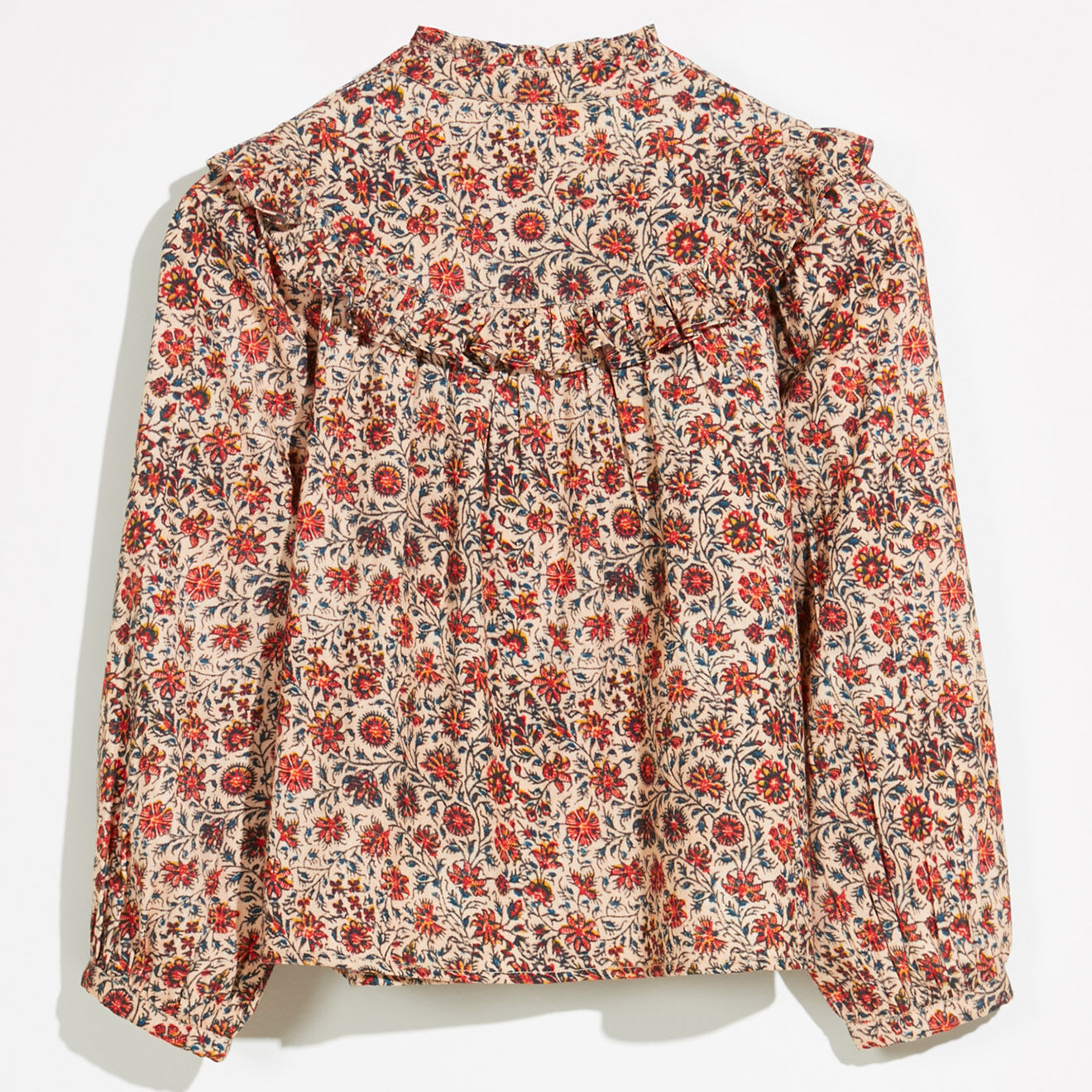 Bellerose Blouse en Coton & Laine Hicons à fleurs beige/orange