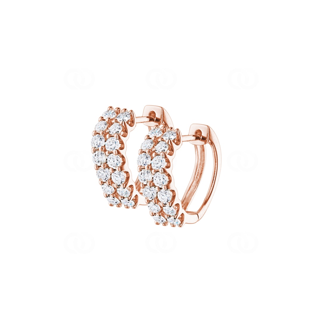 0.76 Karat Diamant-Kreolen 750/18 K Roségold