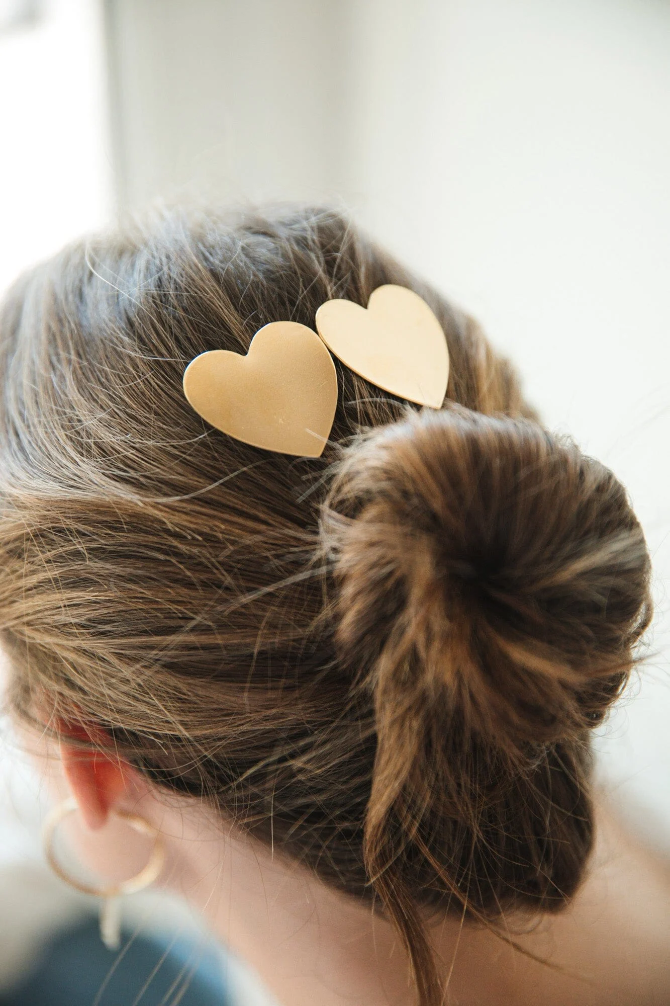 APHRODITE - Maxi barrette coeurs plaqué argent | Doré