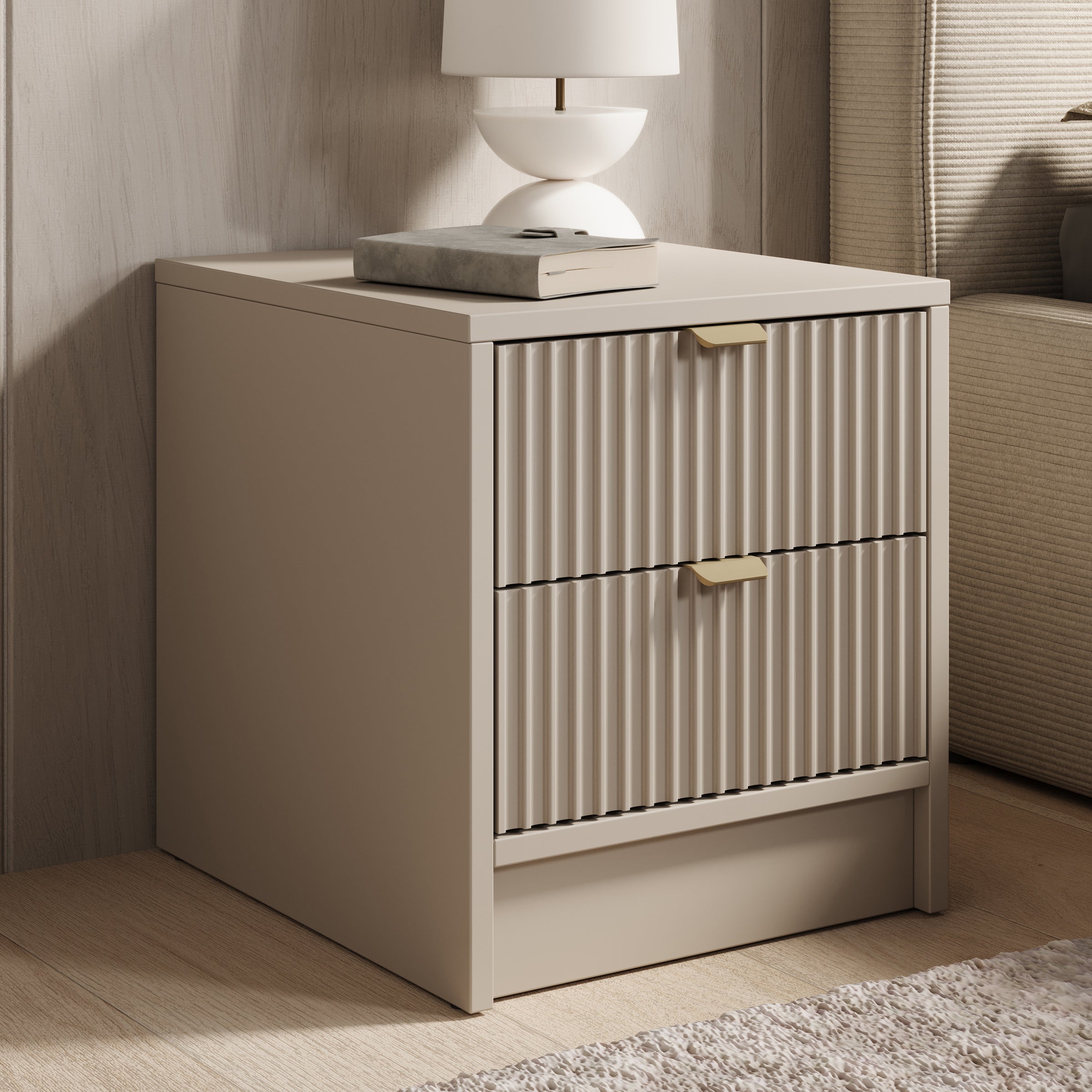 Tavares - Nachtkastje - Beige - 35x40x40 cm