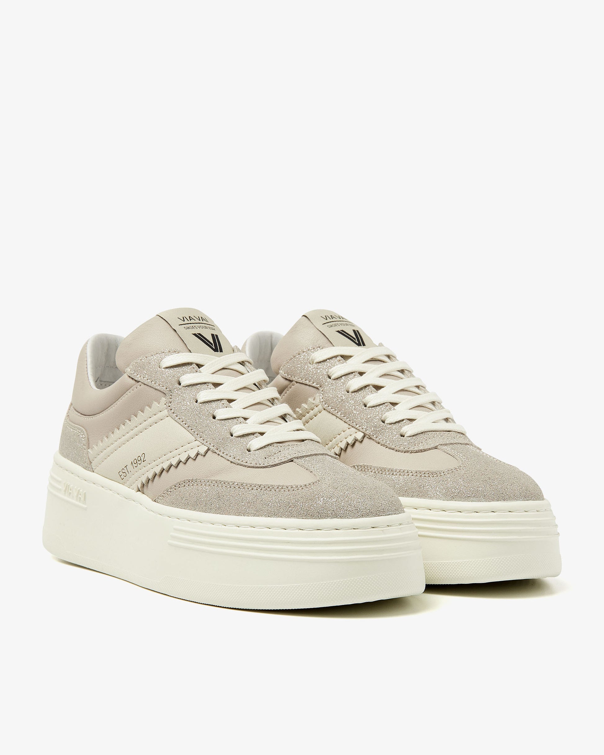 VIA VAI beige dames sneakers Isa Romi