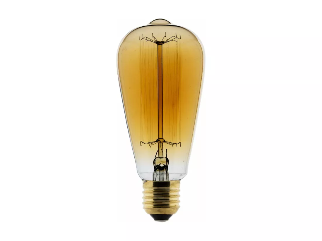 Ampoule déco filament carbone Edison 25W E27 2700K - Blanc chaud - Zenitech