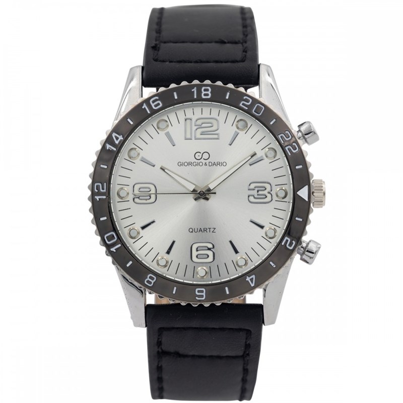 Montre Homme GIORGIO bracelet Cuir Noir