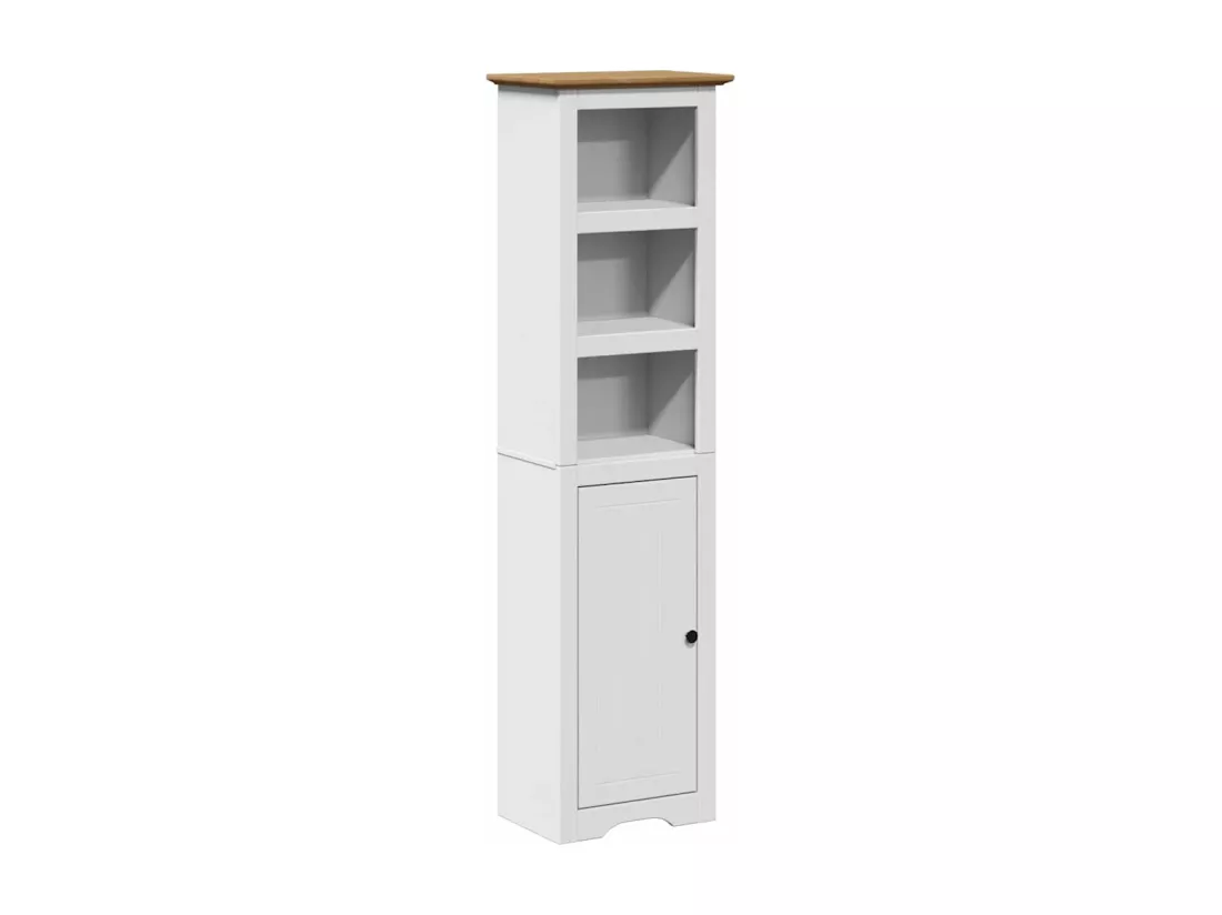 Armoire de salle de bain BODO blanc et marron 44x30x160 cm