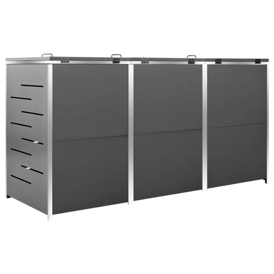vidaXL - Containerberging - Antraciet - Roestvrij staal - 3 containers