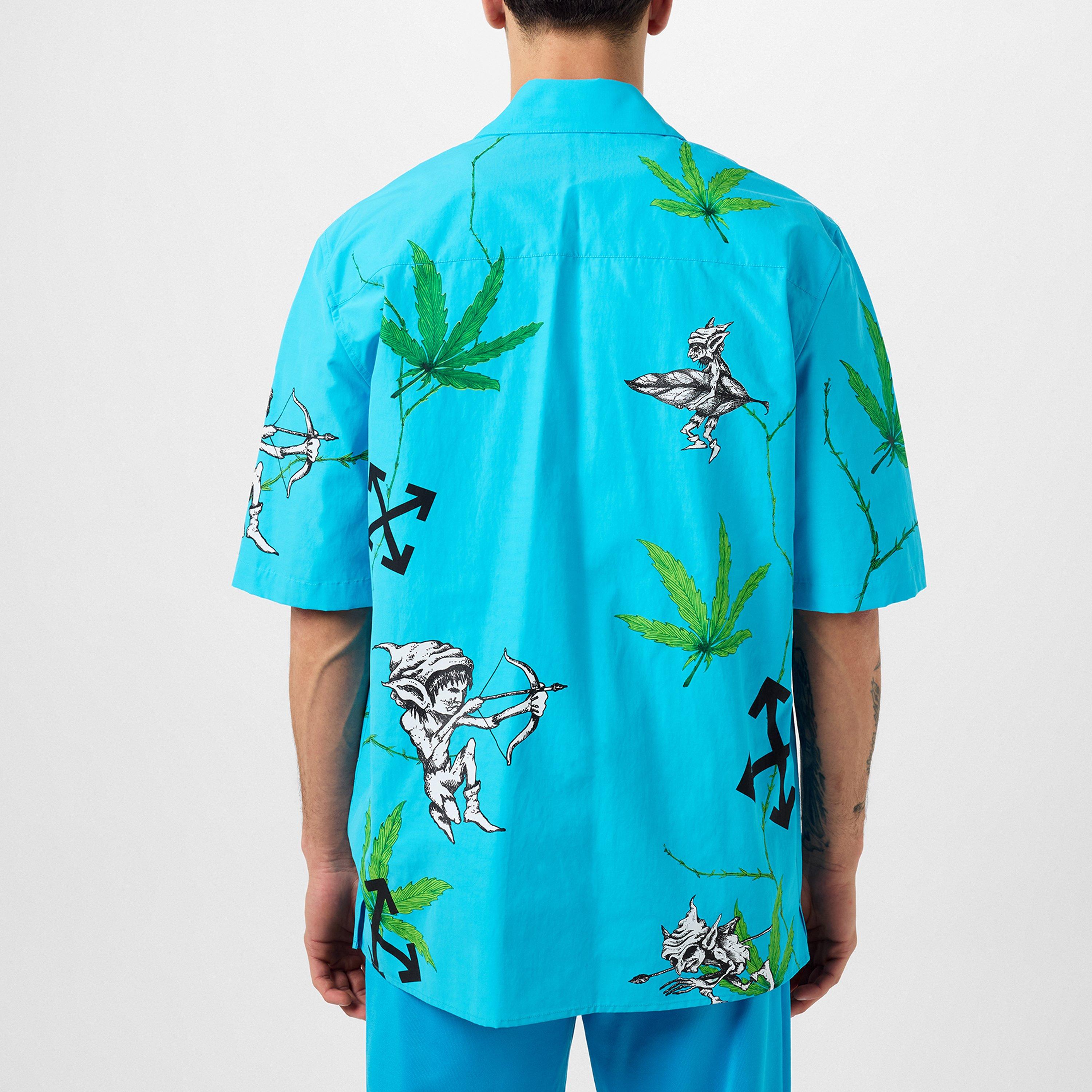 Off White Graphic Print Short Sleeve Shirt