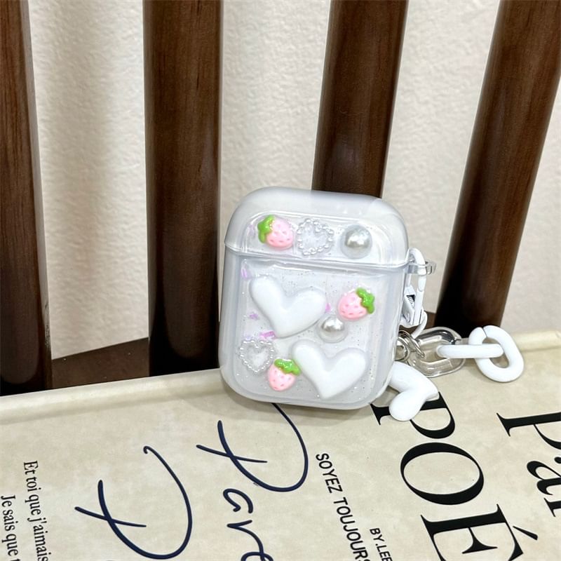 Tondephiry - AirPods-hoesje met bloemenapplicatie voor AirPods 1/2 generatie, Pro, Pro 2, 3e generatie