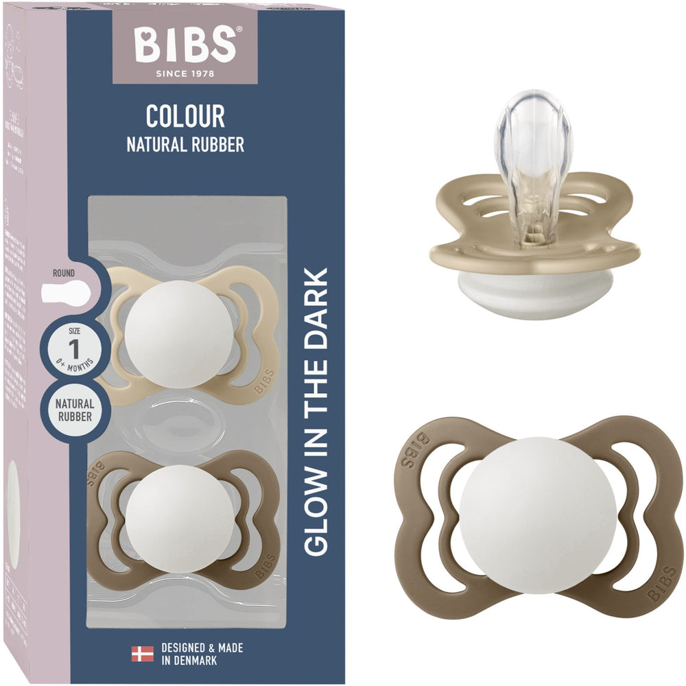 Køb Bibs Vanilla Glow/Dark Oak Glow Sut Supreme 2-Pak Silikone