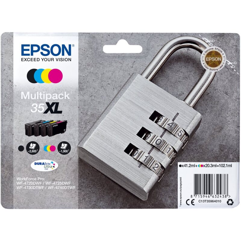 Epson Padlock Encre DURABrite Ultra multipack 4 couleurs Cadenas 35XL