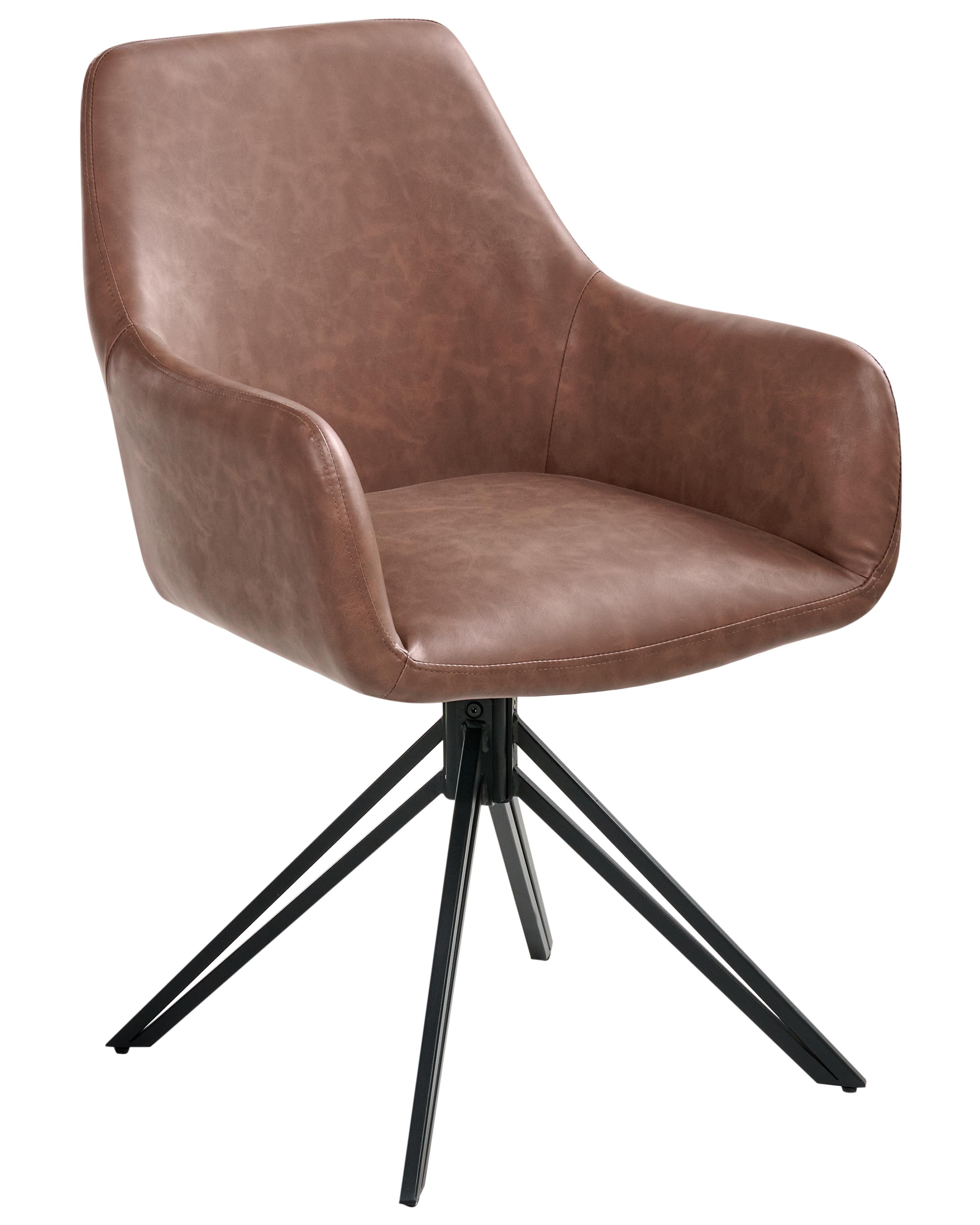 Set van 2 eetkamerstoelen SANSARC Kunstleer Bruin
