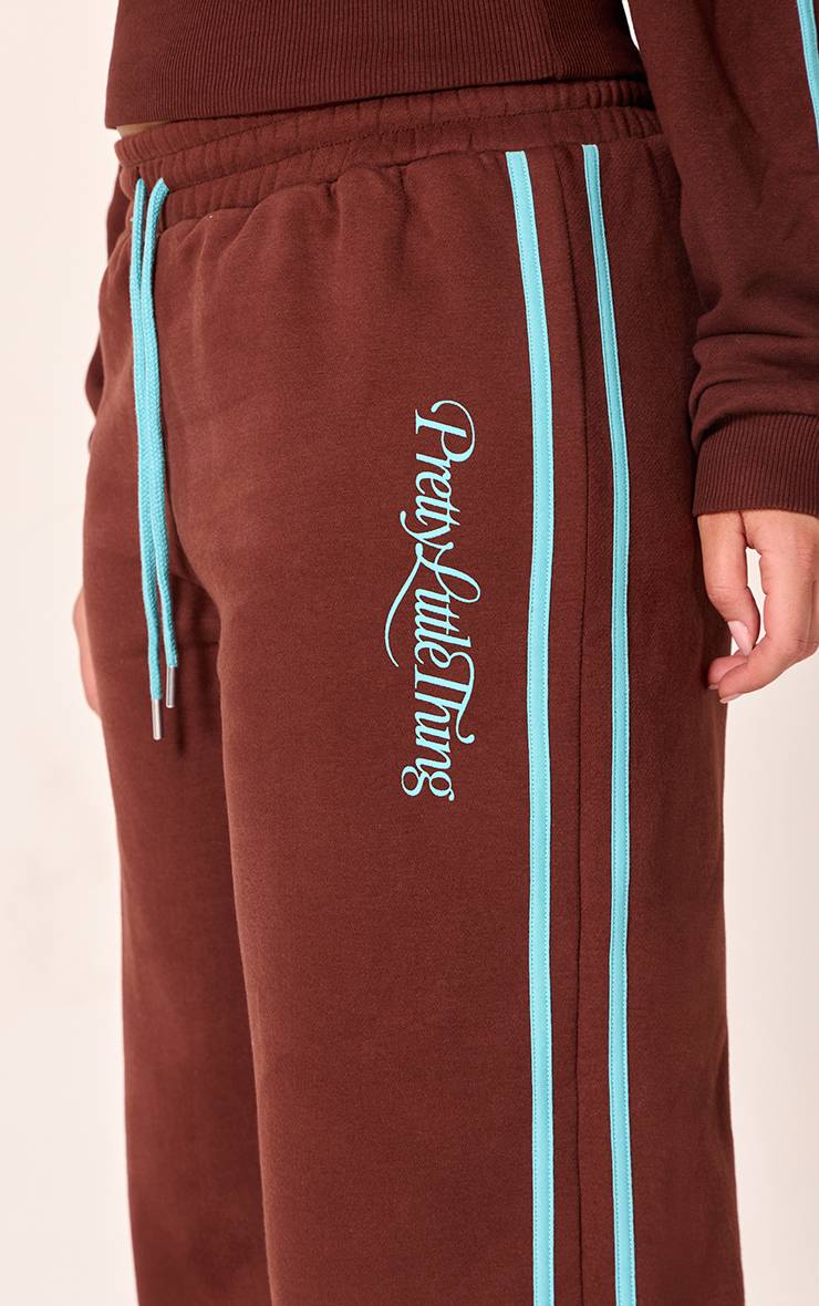 Chocolat Jogging Shape Prettylittlething À Jambes Larges Contrastées