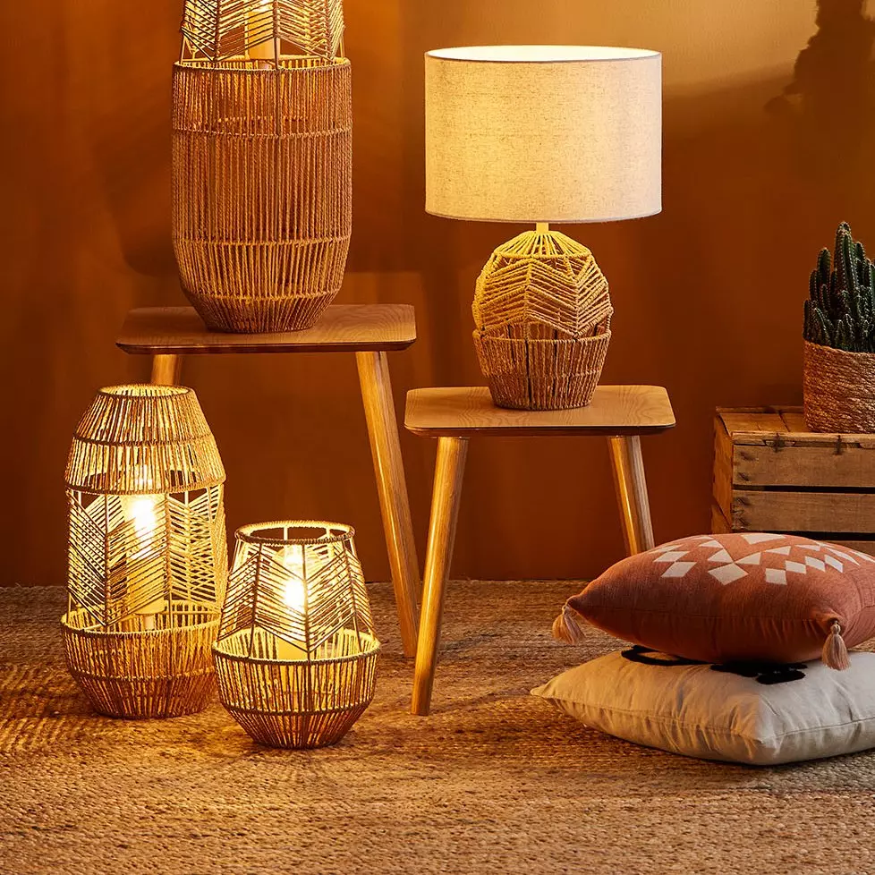 Lampe à poser corde tressée (H26 cm) Ajay Naturel