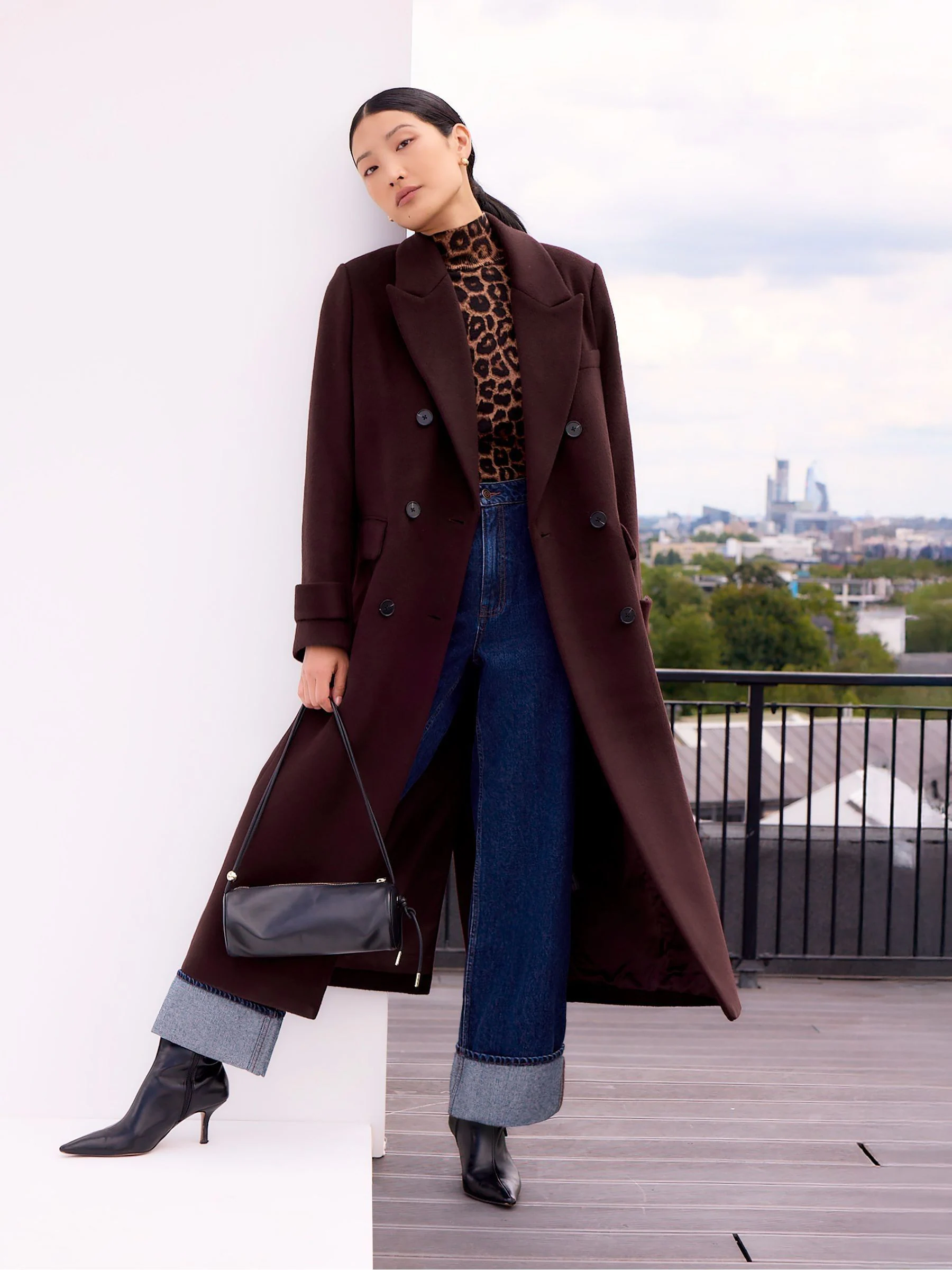Ro&Zo Brown Wool Blend Oversized Coat