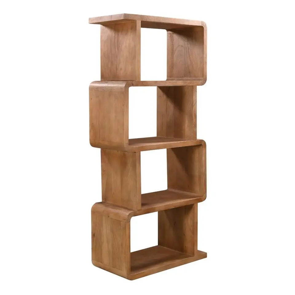 Wandkast Lichtbruin Mangohout - Open - 80x40x180cm - Floris