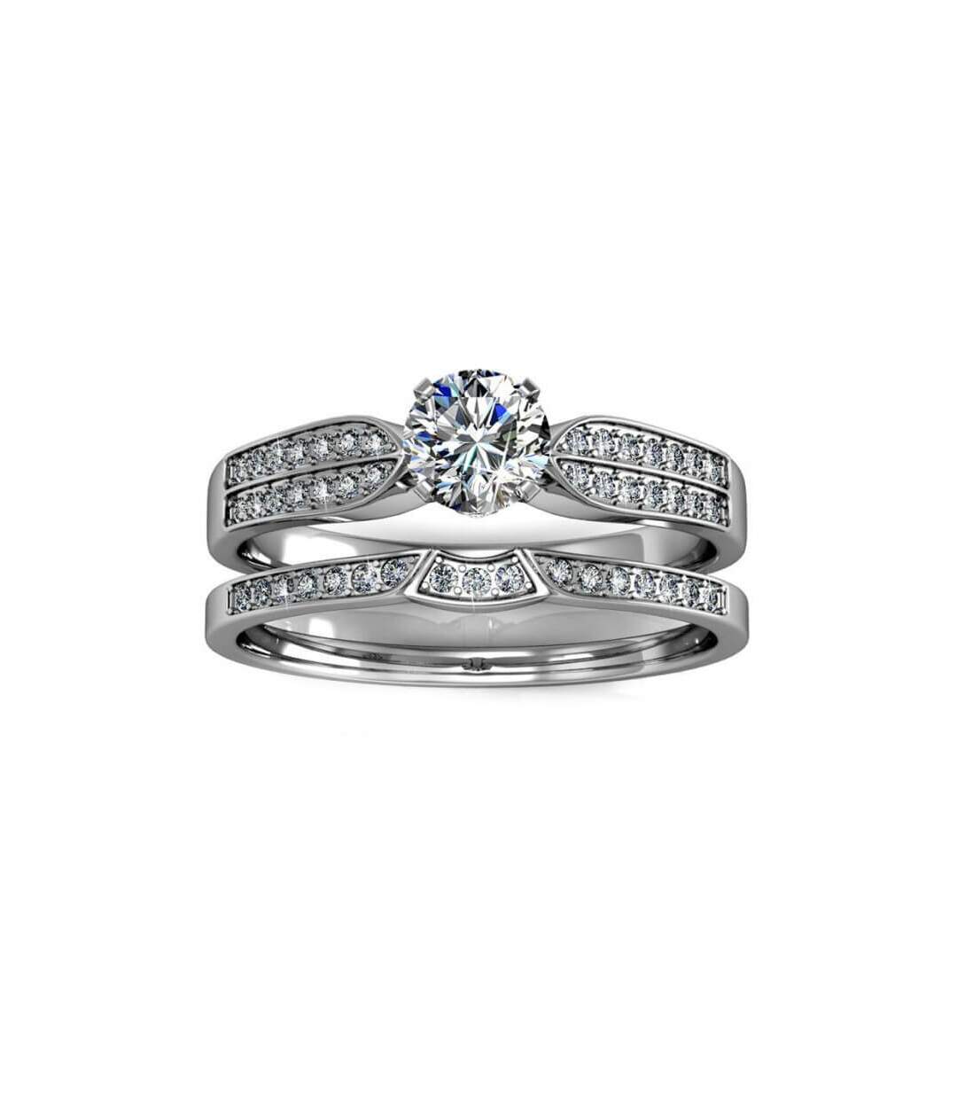 Bague Empress - Argenté et Cristal