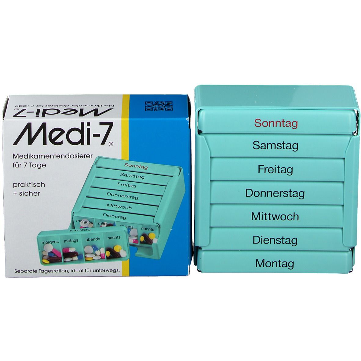 Medi-7 Medikamentendosierer für 7 Tage, türkis