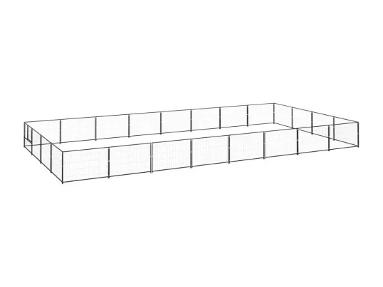 Chenil extérieur cage enclos noire 800 x 400 x 70 cm 02_0000524