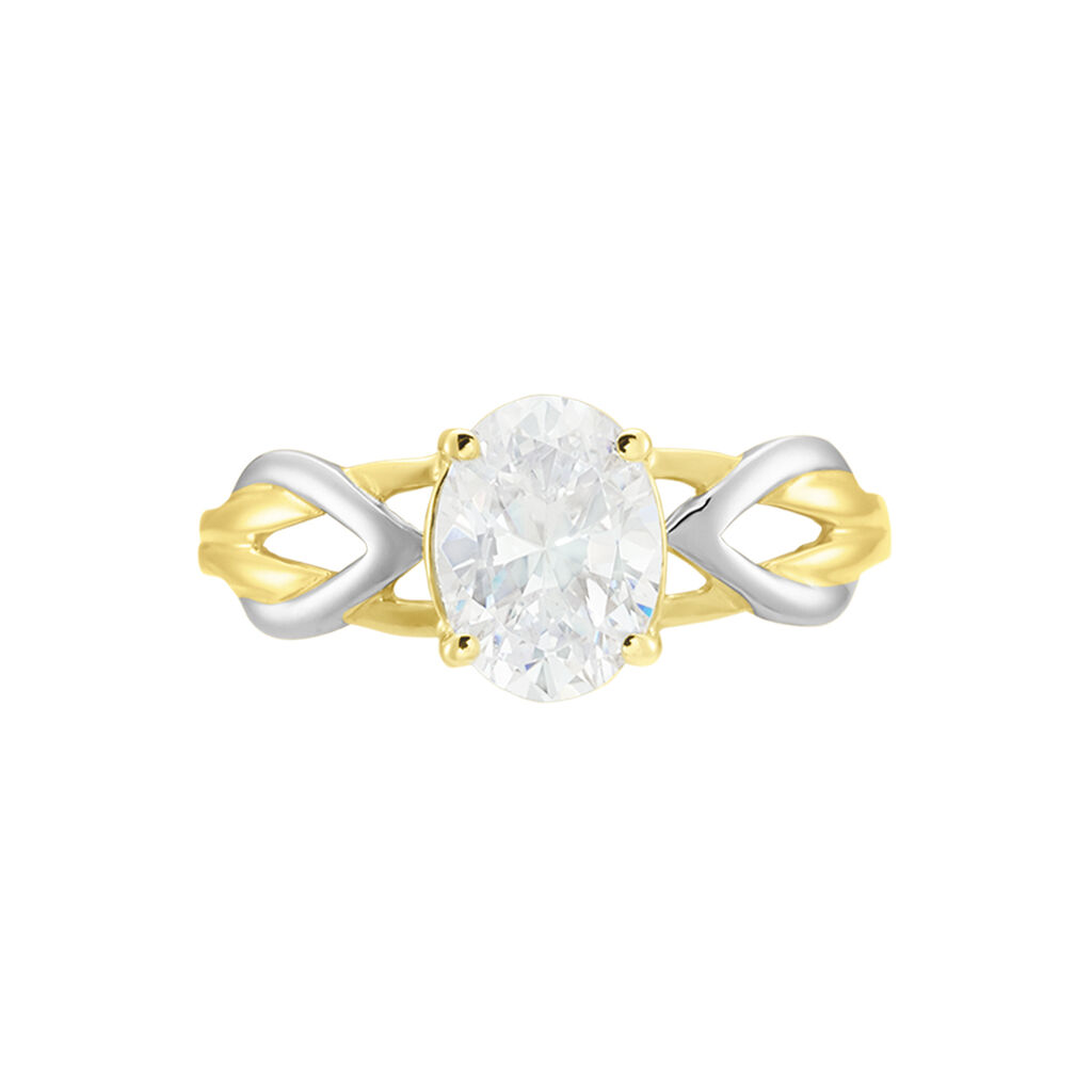 Bague Or Bicolore Kolleen Oxyde De Zirconium