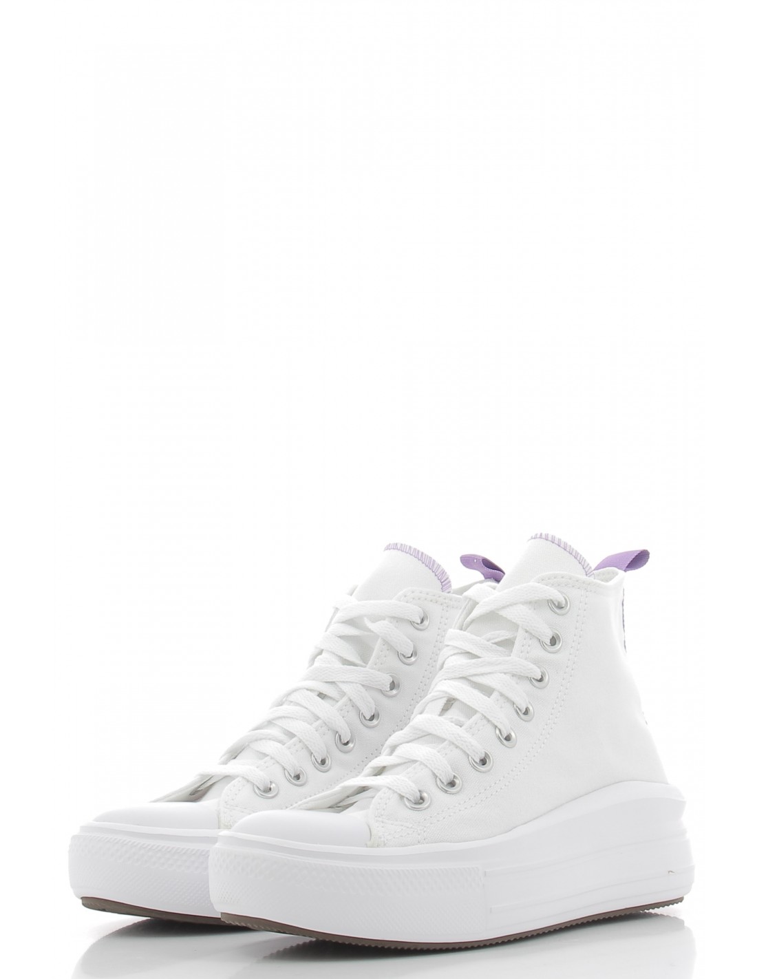 converse Sneakers compensées montantes femme ctas move hi white purple